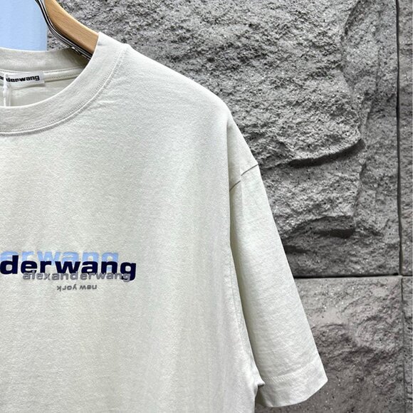 Alexander Wang White Printed Lettering Short-Sleeved T-Shirt - Picture 3 of 9